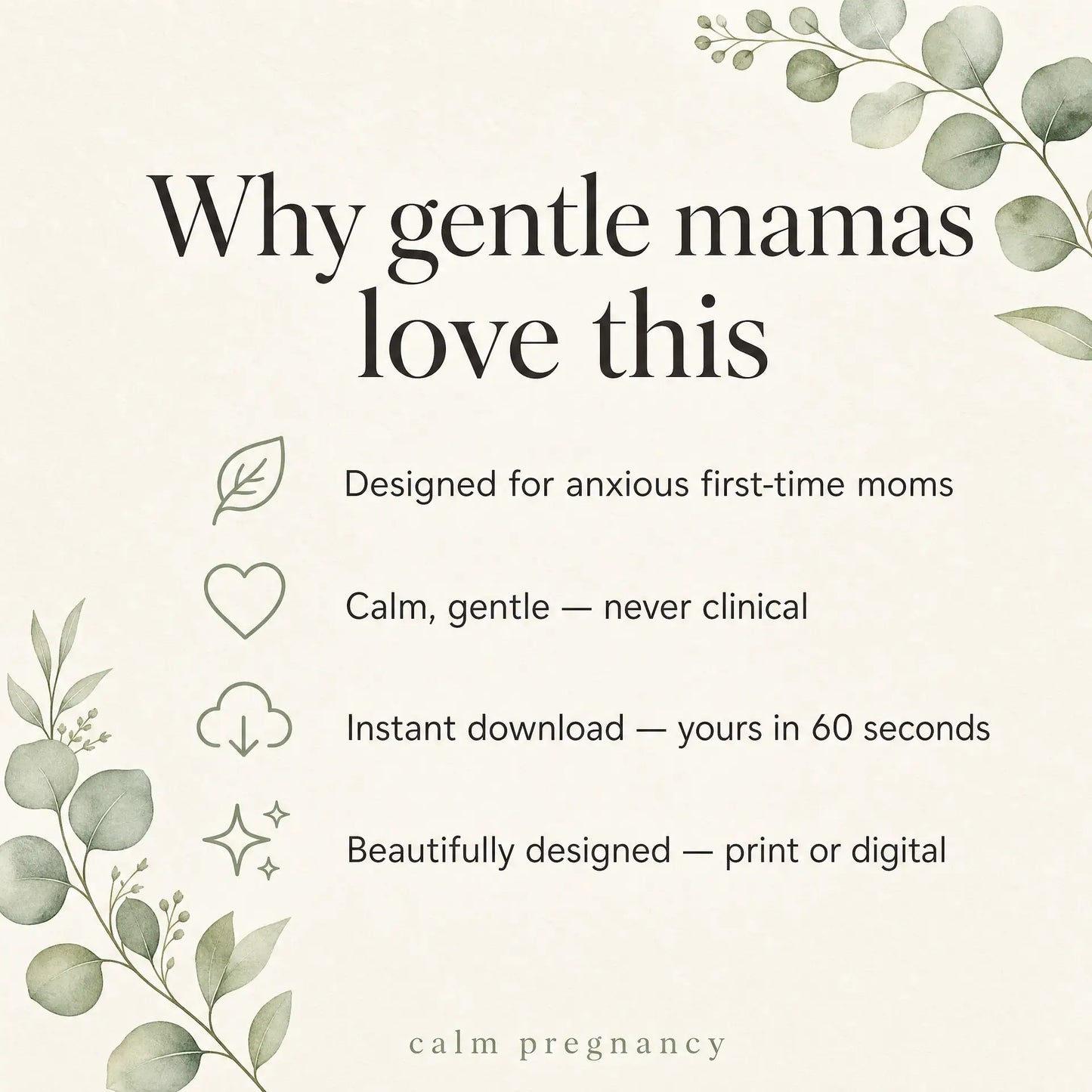 Why gentle mamas love the Doctor Question Bank: made for anxious moms, instant digital download, printable prenatal appointment questions