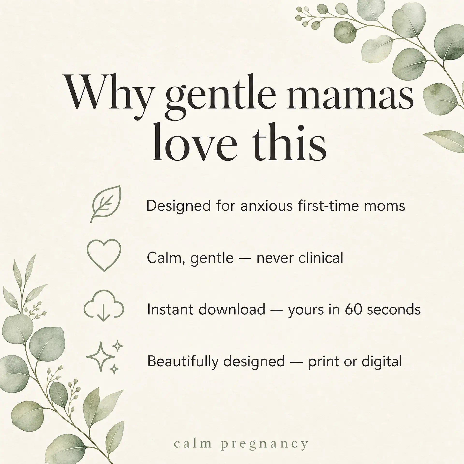 Why gentle mamas love the Doctor Question Bank: made for anxious moms, instant digital download, printable prenatal appointment questions